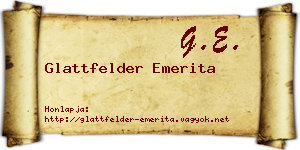Glattfelder Emerita névjegykártya